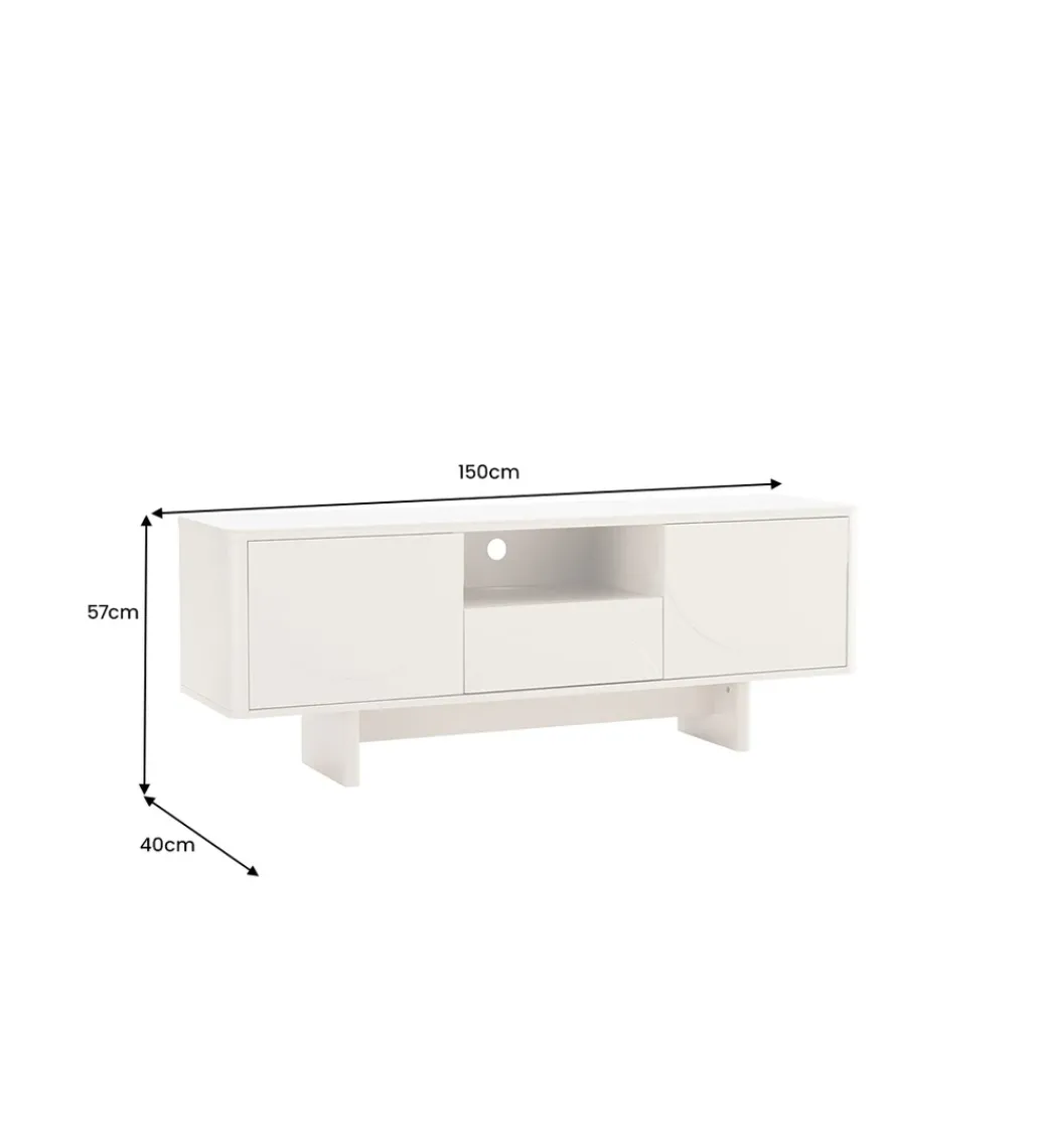 Stolik pod TV SAVOY 150 cm biały*Invicta Interior Best