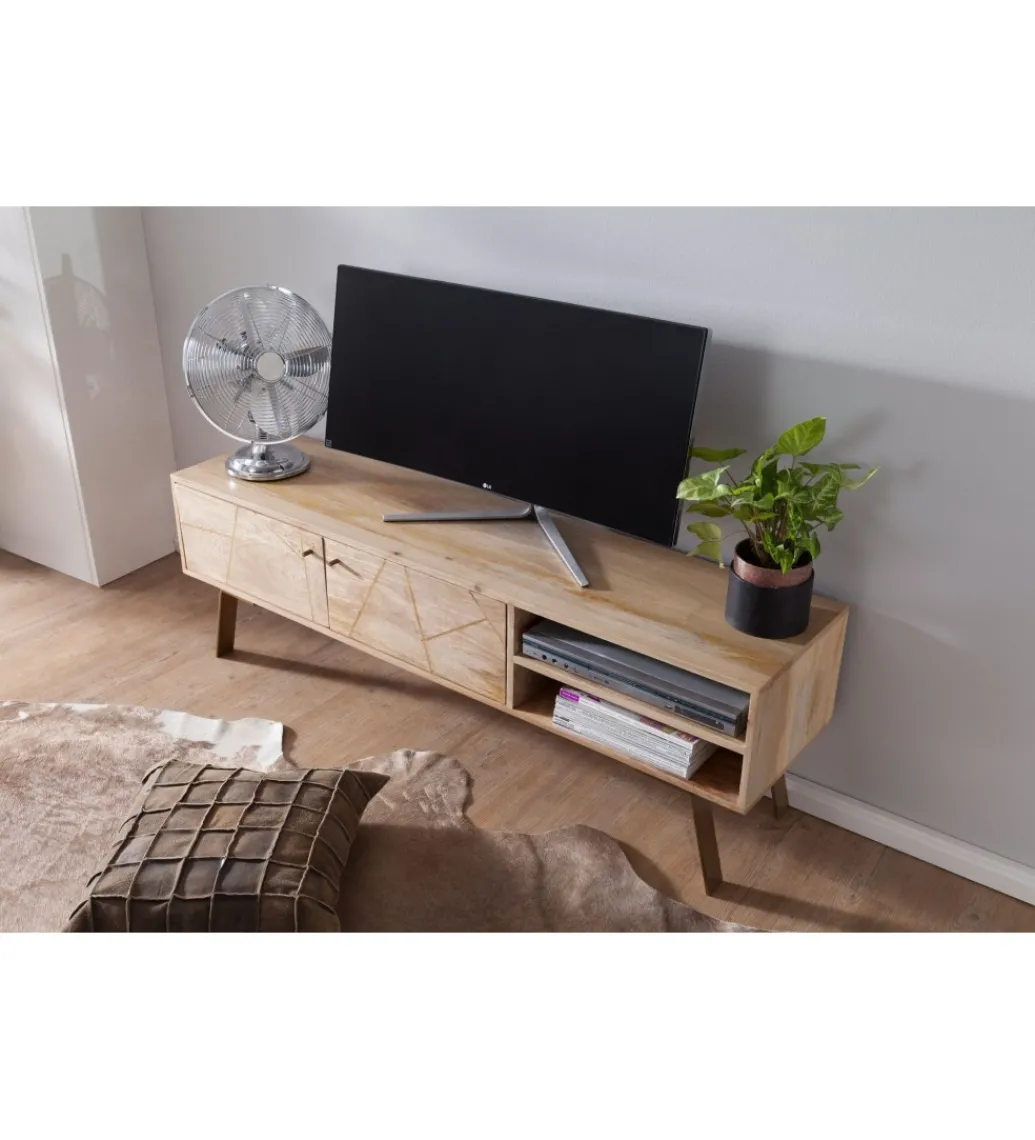 Stolik pod TV SIKAR 145 cm drewno mango*WOHNLING, GERMANY Hot