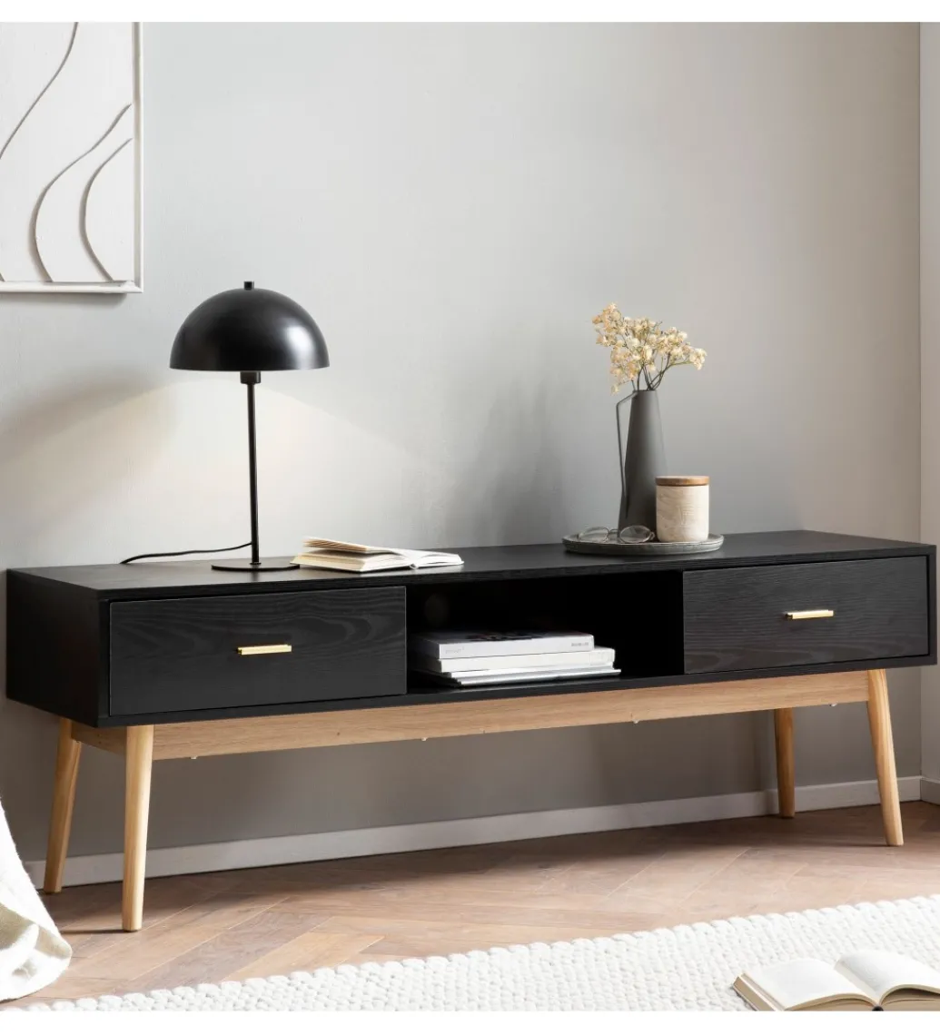 Stolik pod TV STILER 150 cm czarny*WOHNLING, GERMANY Clearance