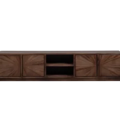 Stolik pod TV SUN 200 cm drewno teak brązowy*WOOOD Discount