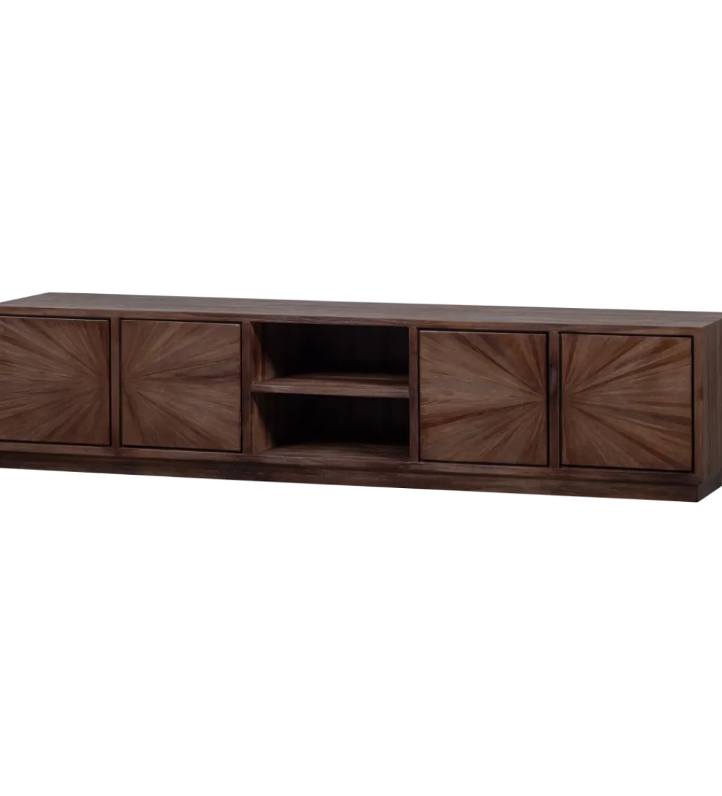 Stolik pod TV SUN 200 cm drewno teak brązowy*WOOOD Discount