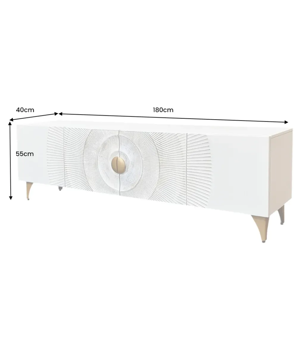Stolik pod TV SWEET GOLDEN SUNSET 180 cm drewno mango biała*Invicta Interior Clearance