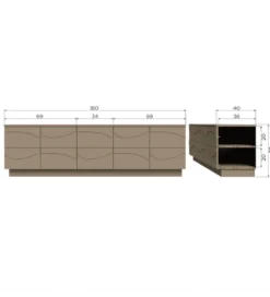 Stolik pod TV TEO 180 cm drewno sosnowe mud*WOOOD Discount