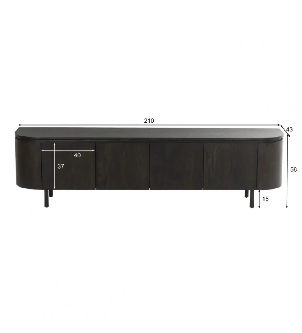 Stolik pod TV Tobago 210 cm czarny*LF-Design Clearance