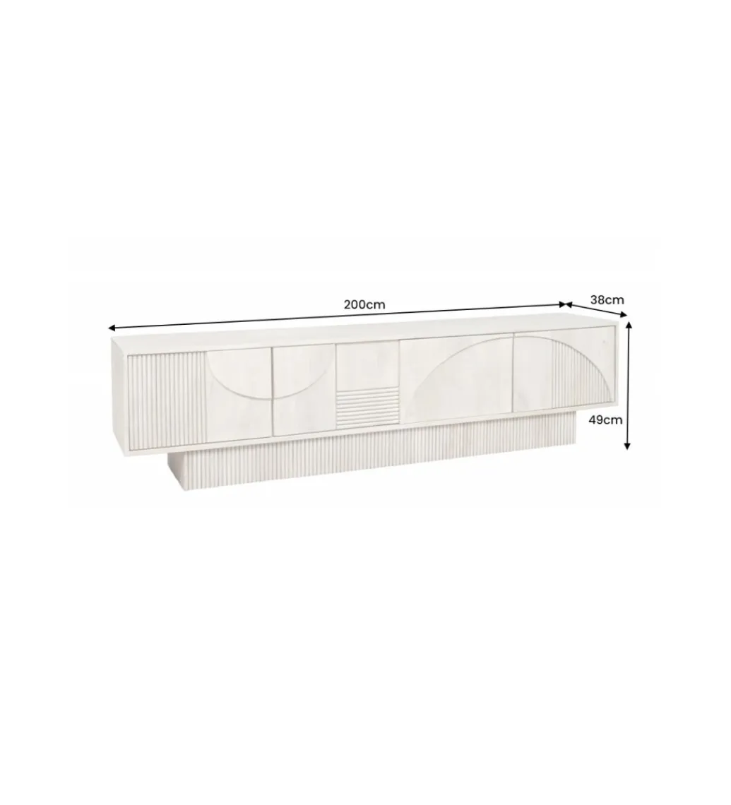 Stolik pod TV TOMES 200 cm drewno mango*Invicta Interior