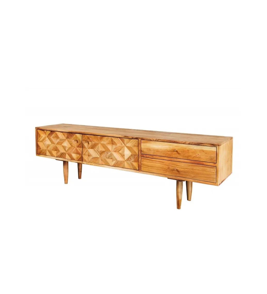 Stolik pod TV TROPEA 145 cm drewno akacja honey*Invicta Interior Clearance