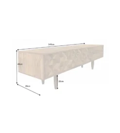 Stolik pod TV TROPEA 145 cm drewno akacja honey*Invicta Interior Clearance