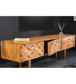 Stolik pod TV TROPEA 145 cm drewno akacja honey*Invicta Interior Clearance