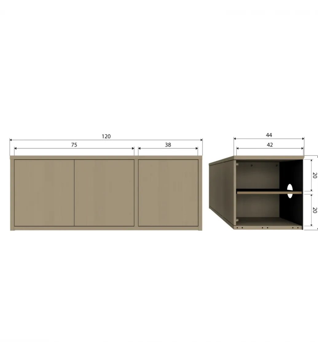 Stolik pod TV TURNER 120 cm drewno sosny mud*WOOOD Online