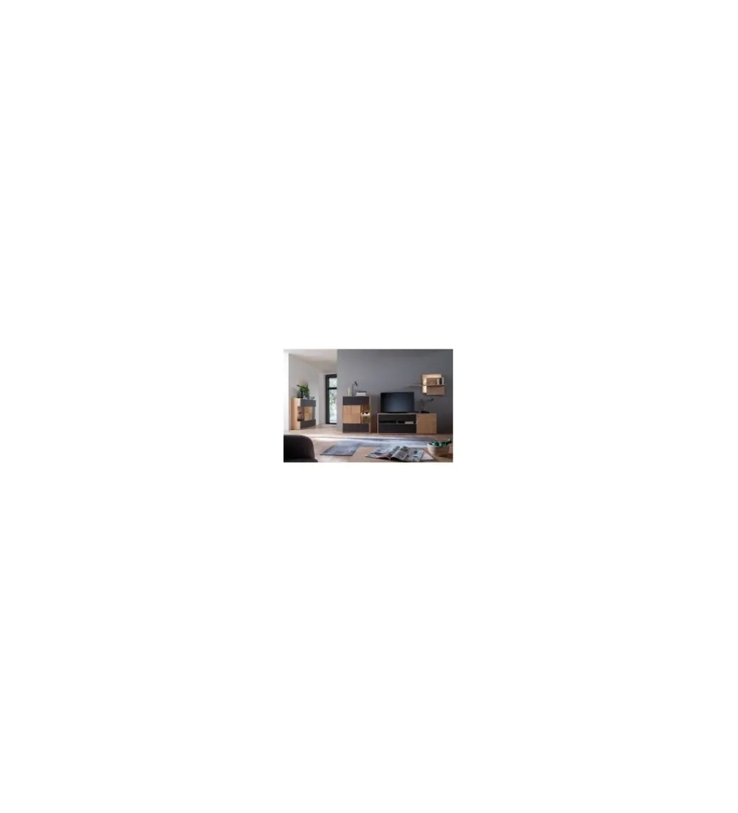 Stolik pod TV VALENCIA 184 cm antracytowo naturalny*MCA New
