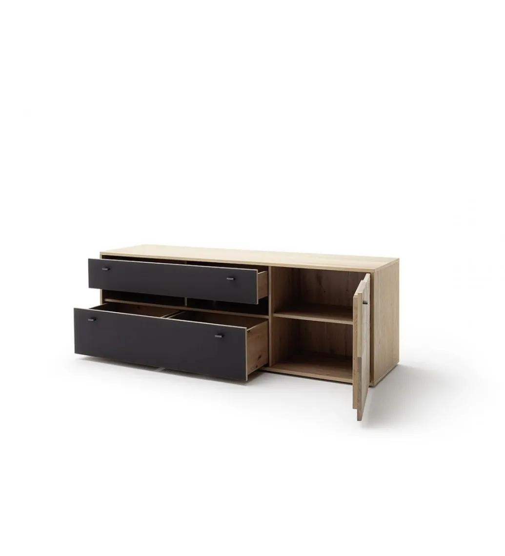 Stolik pod TV VALENCIA 184 cm antracytowo naturalny*MCA New