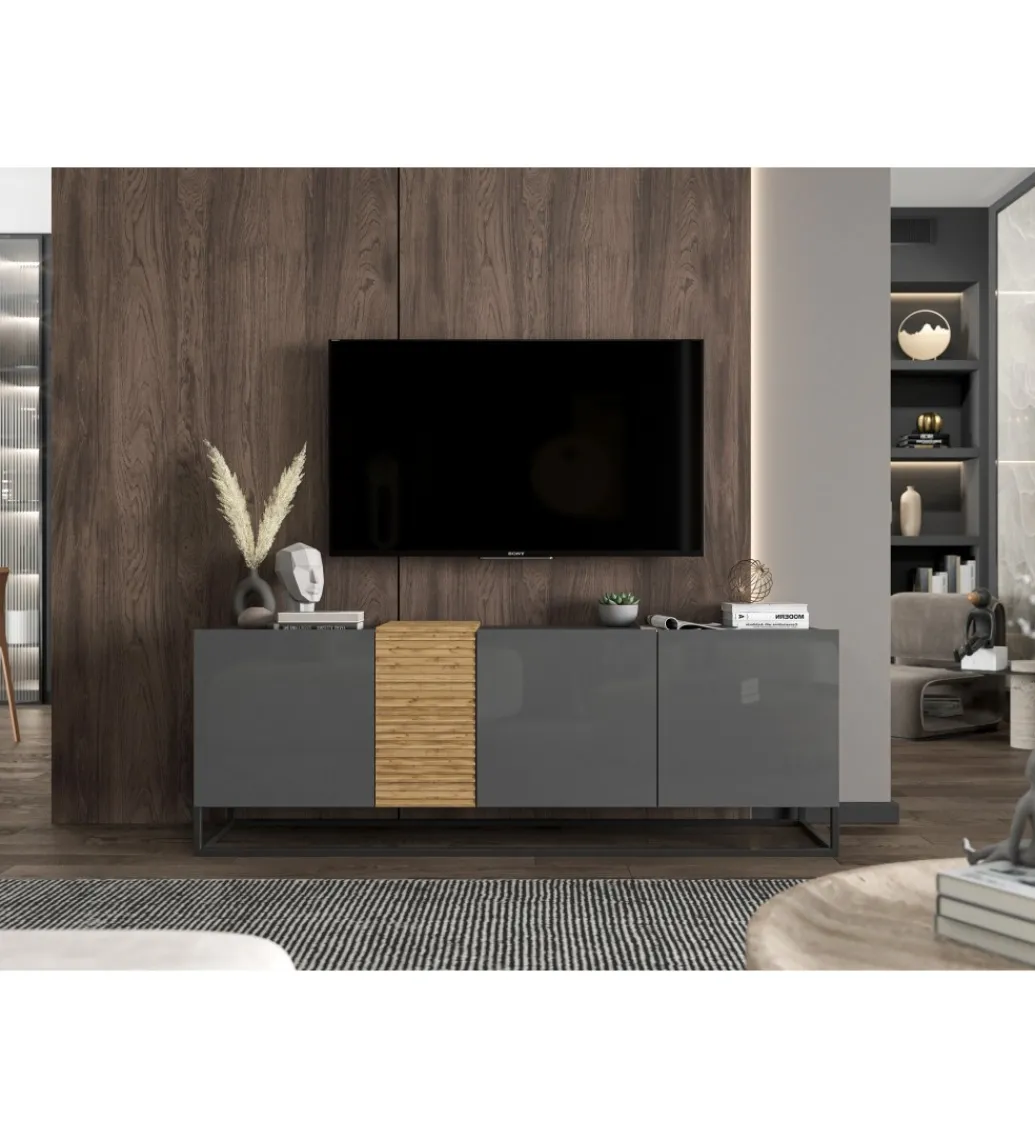 Stolik pod TV VANTA 160 cm antracytowy*Polski Design ML Clearance