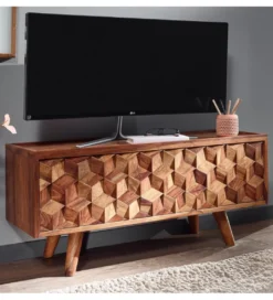 Stolik pod TV VENLO 92 cm drewno sheesham*WOHNLING, GERMANY
