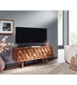 Stolik pod TV VENLO 92 cm drewno sheesham*WOHNLING, GERMANY