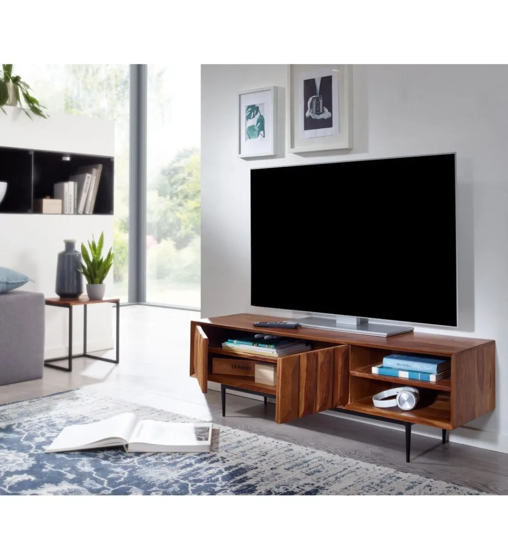 Stolik pod TV VERRES 123 cm drewno sheesham*WOHNLING, GERMANY Clearance