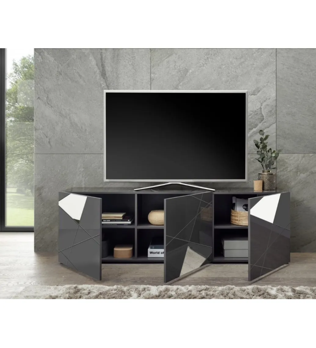 Stolik pod TV VITTORIA 181 cm antracytowy*MCA Linia Włoska Best
