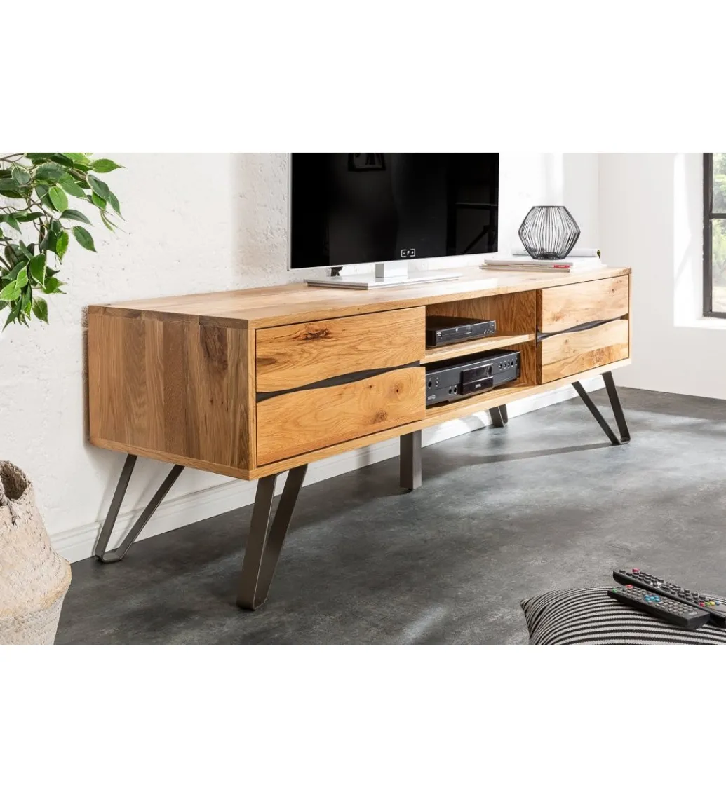 Stolik pod TV VIVENTE Living Edge 160 cm drewno dąb dziki*Invicta Interior Clearance