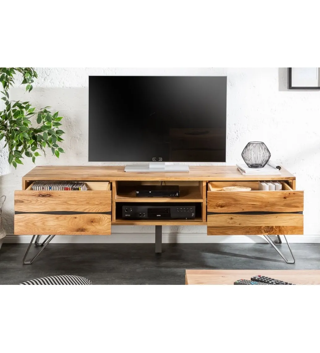 Stolik pod TV VIVENTE Living Edge 160 cm drewno dąb dziki*Invicta Interior Clearance