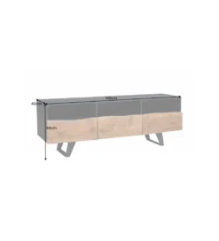 Stolik pod Tv Welden 140 cm drewno akacja*Invicta Interior New