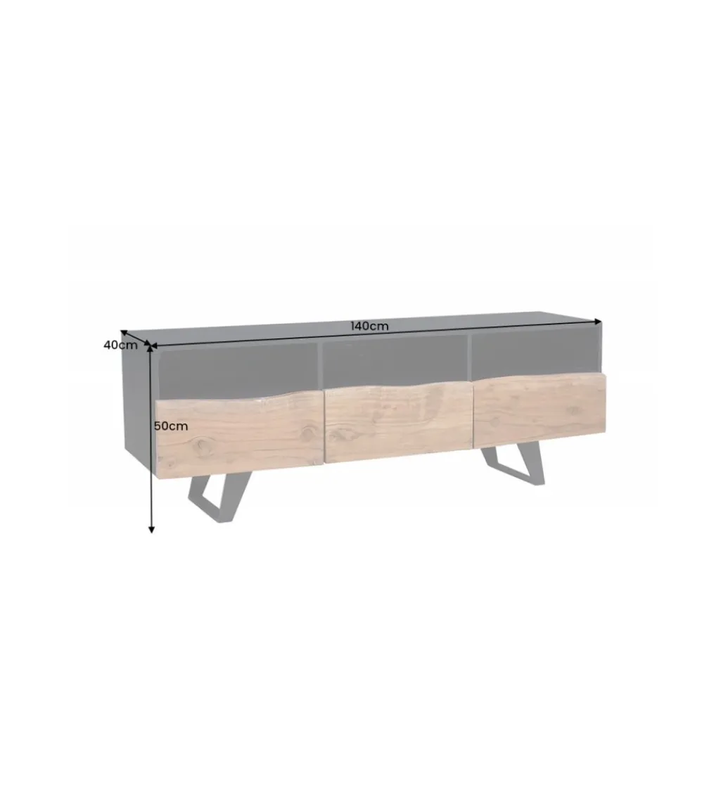 Stolik pod Tv Welden 140 cm drewno akacja*Invicta Interior New