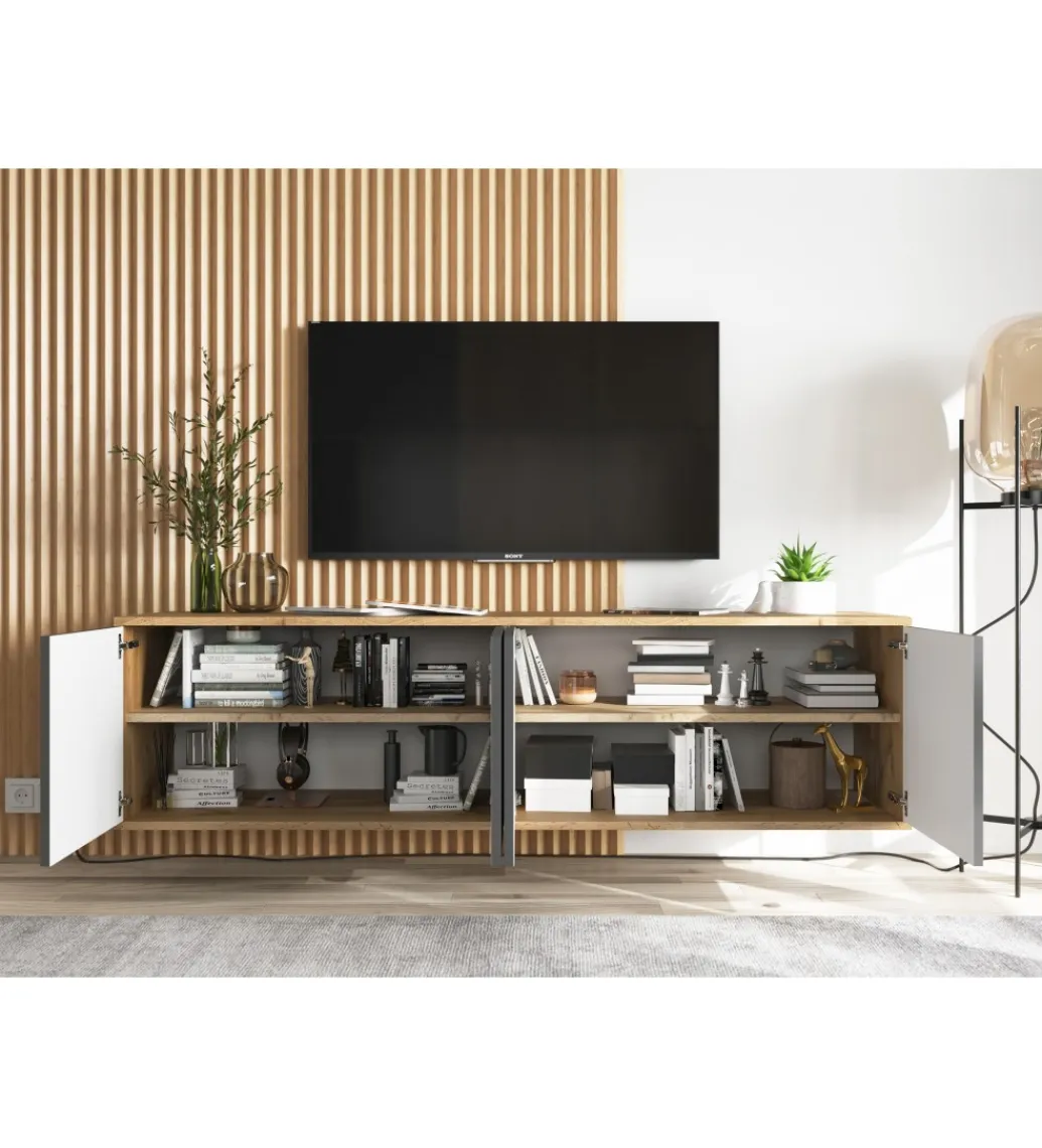 Stolik pod Tv wiszący Apollo B 150 cm antracytowy*Polski Design ML Online
