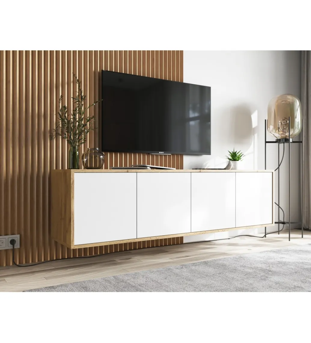 Stolik pod Tv wiszący Apollo B 150 cm biały*Polski Design ML Outlet