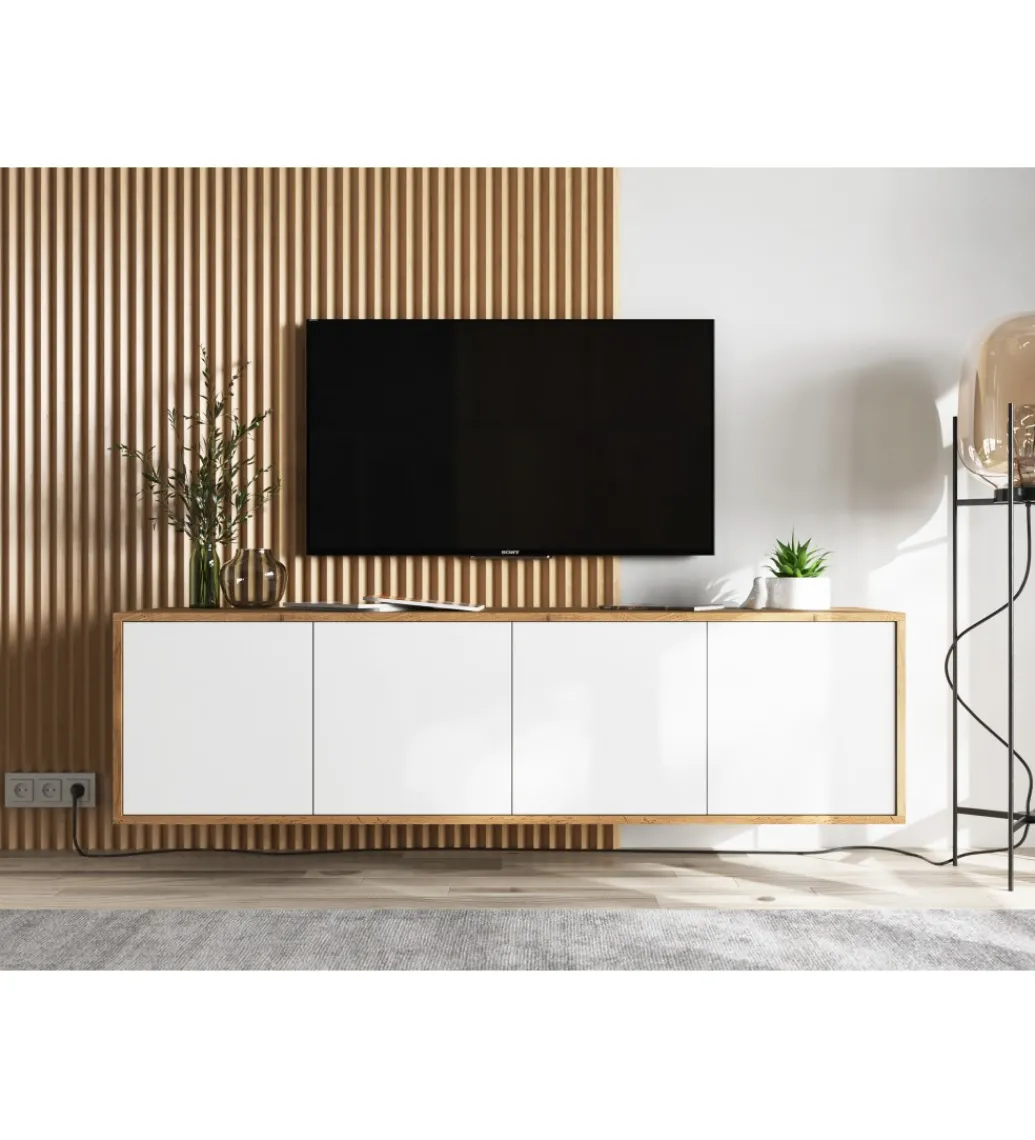 Stolik pod Tv wiszący Apollo B 150 cm biały*Polski Design ML Outlet