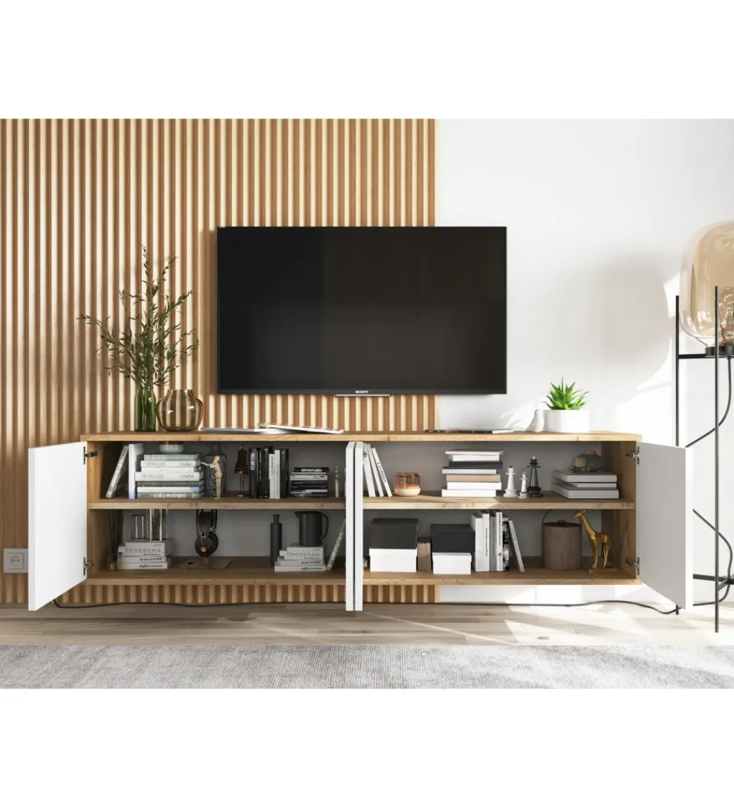 Stolik pod Tv wiszący Apollo B 150 cm biały*Polski Design ML Outlet