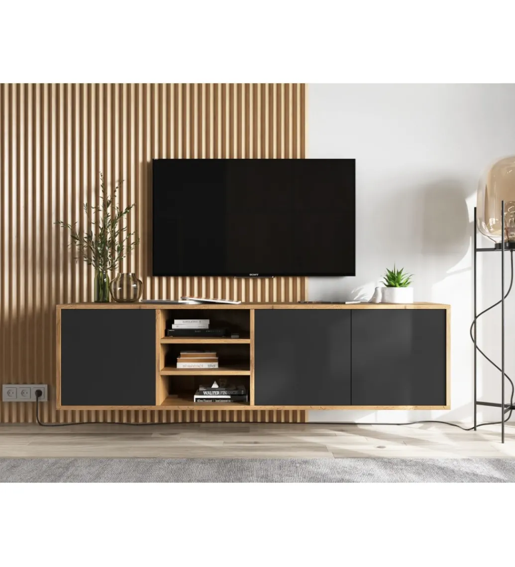 Stolik Pod Tv wiszący Apollo 150 Cm Czarny*Polski Design ML Outlet