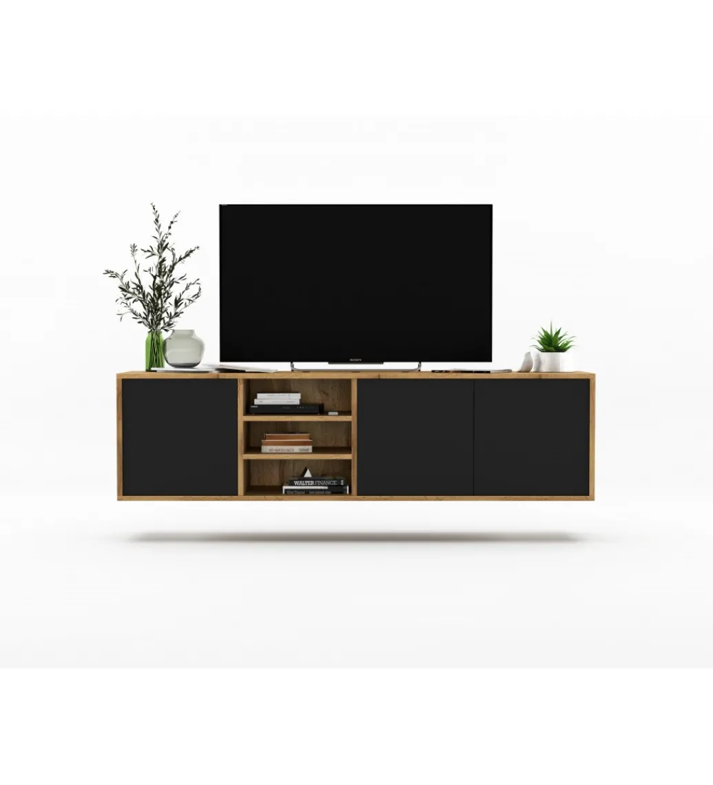 Stolik Pod Tv wiszący Apollo 150 Cm Czarny*Polski Design ML Outlet