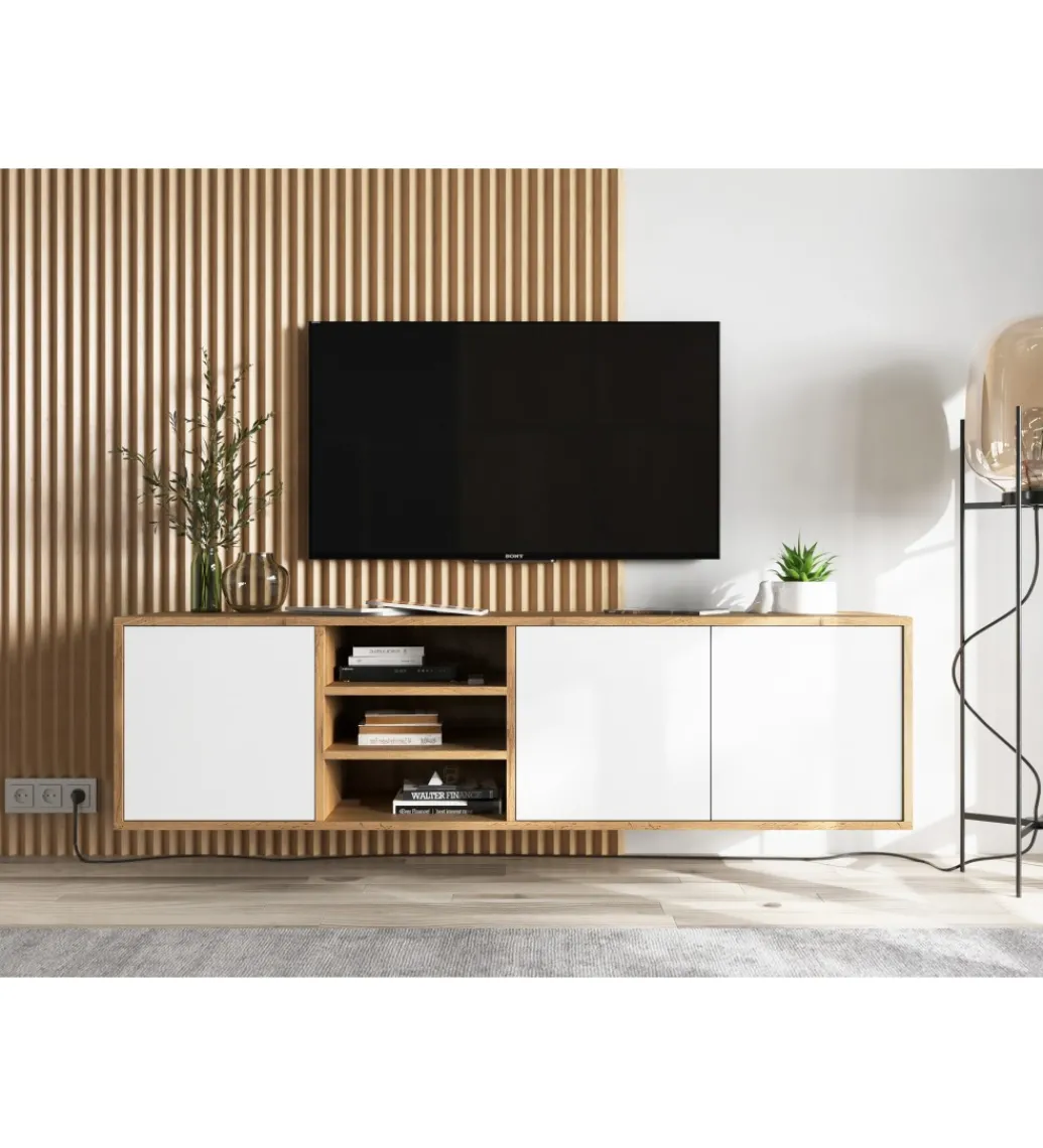 Stolik Pod Tv wiszący Apollo 150 Cm Biały*Polski Design ML Discount