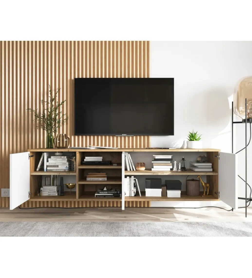 Stolik Pod Tv wiszący Apollo 150 Cm Biały*Polski Design ML Discount
