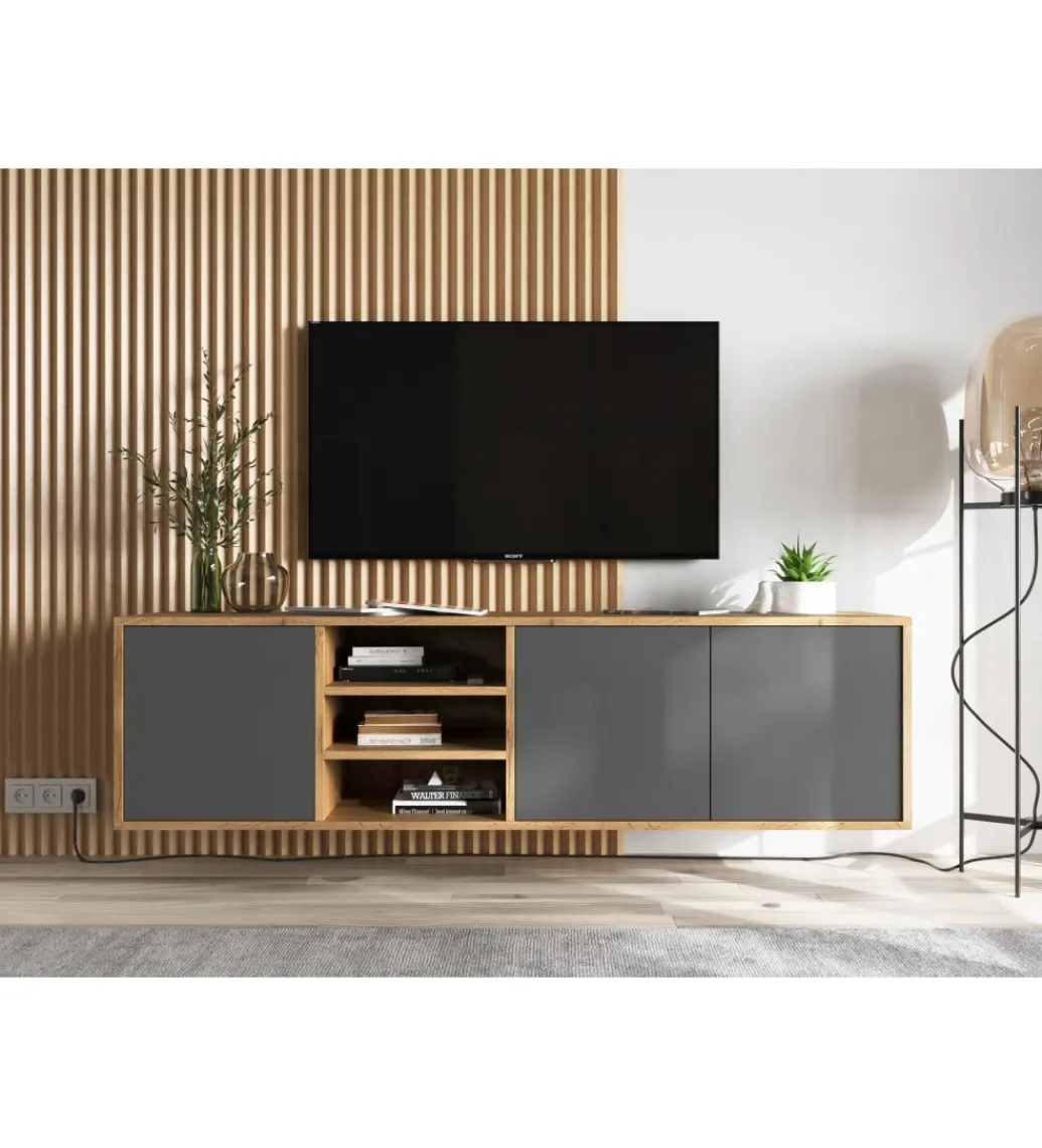 Stolik Pod Tv wiszący Apollo 150 Cm antracytowy*Polski Design ML Online