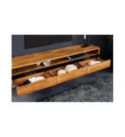 Stolik pod TV wiszący ARKTYKA Mammut 160 cm drewno akacja honey OUTLET*Invicta Interior Hot