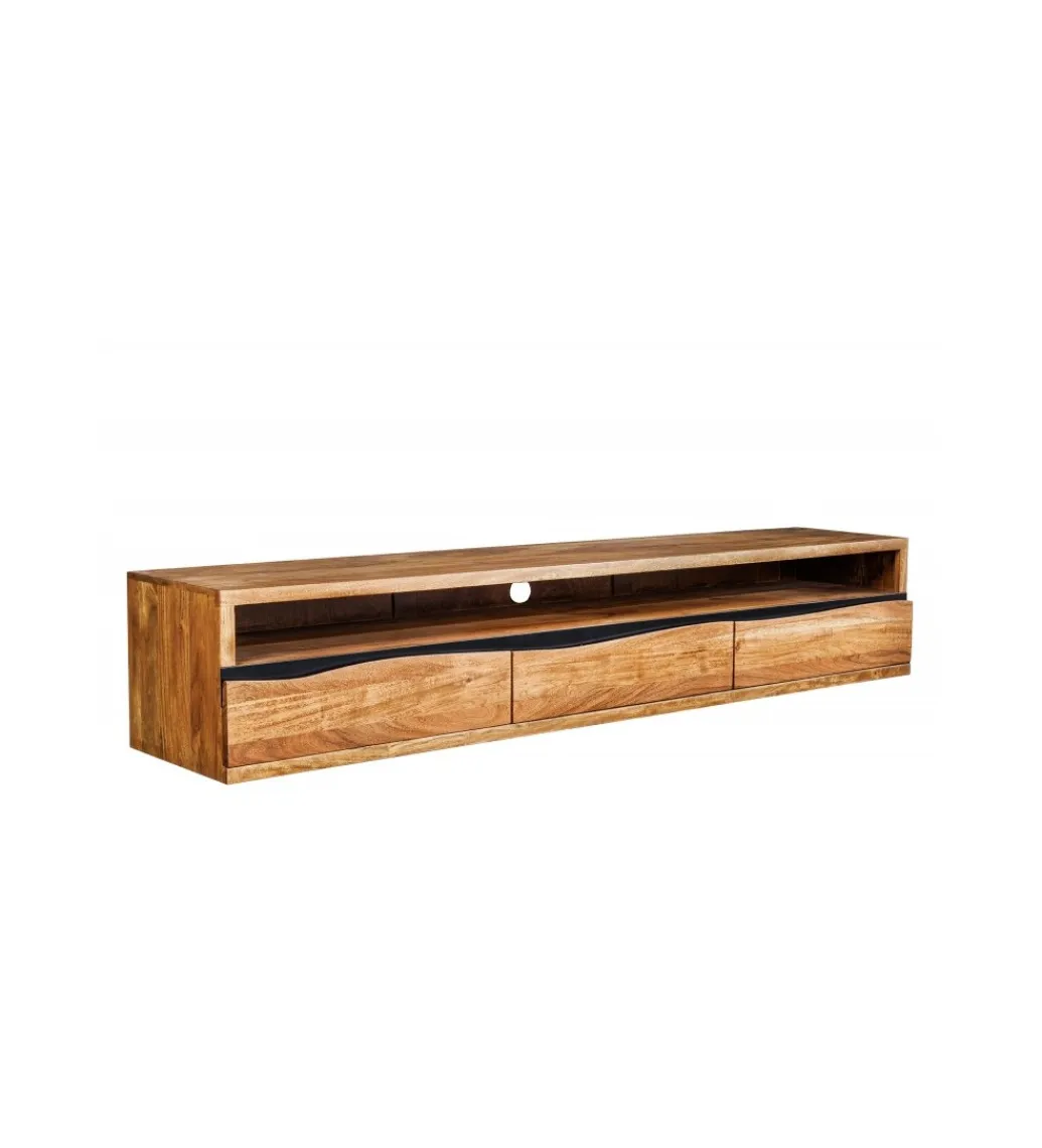 Stolik pod TV wiszący ARKTYKA Mammut 160 cm drewno akacja honey*Invicta Interior New