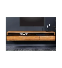 Stolik pod TV wiszący ARKTYKA Mammut 160 cm drewno akacja honey*Invicta Interior New