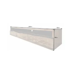 Stolik pod TV wiszący ARKTYKA Mammut 160 cm drewno akacja honey*Invicta Interior New