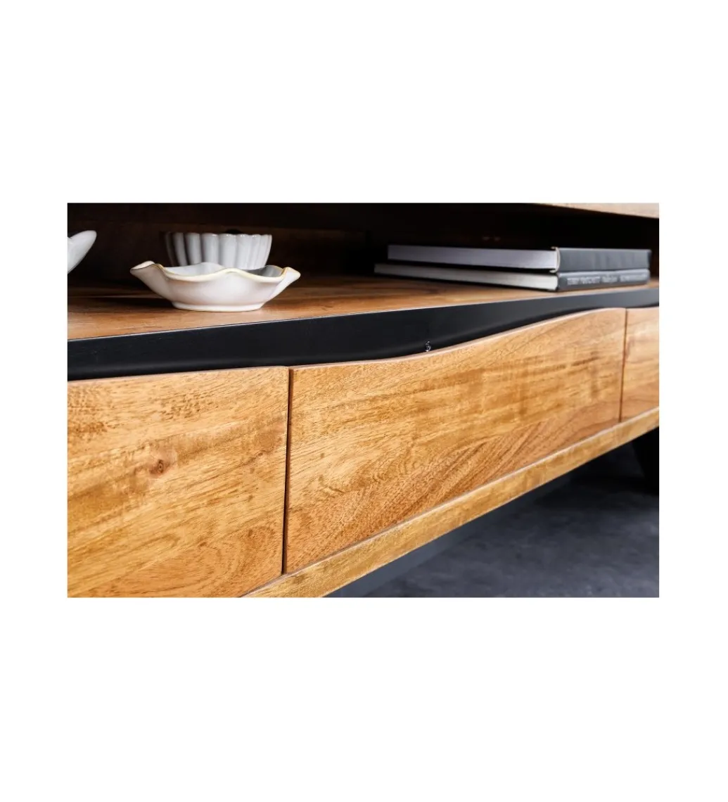 Stolik pod TV wiszący ARKTYKA Mammut 160 cm drewno akacja honey*Invicta Interior New