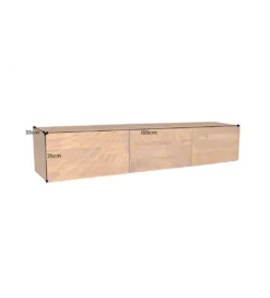 Stolik pod Tv wiszący DAVIDE Scorpion 160 cm drewno mango brąz*Invicta Interior Best