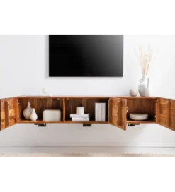 Stolik pod Tv wiszący DAVIDE Scorpion 160 cm drewno mango brąz*Invicta Interior Best