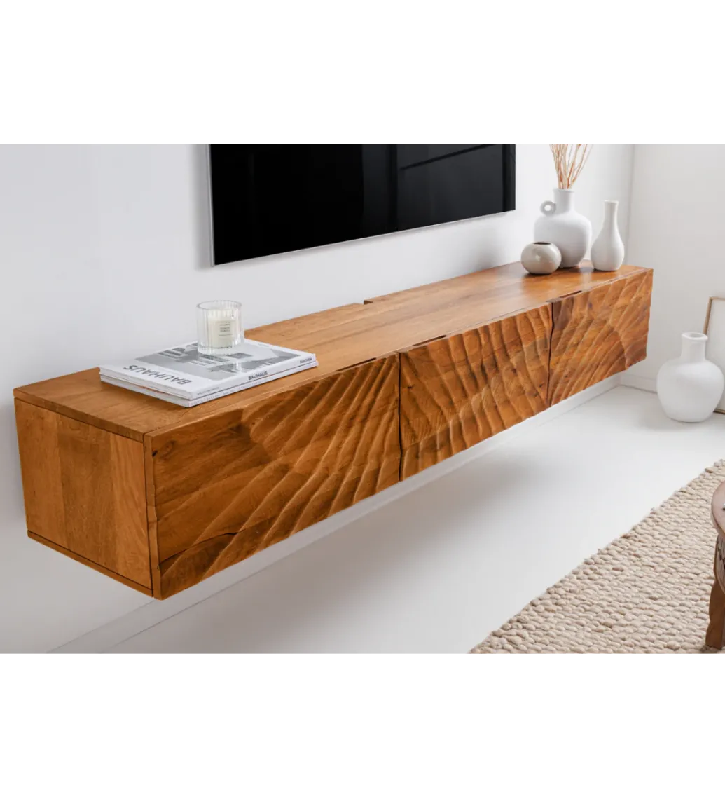 Stolik pod Tv wiszący DAVIDE Scorpion 160 cm drewno mango brąz*Invicta Interior Best