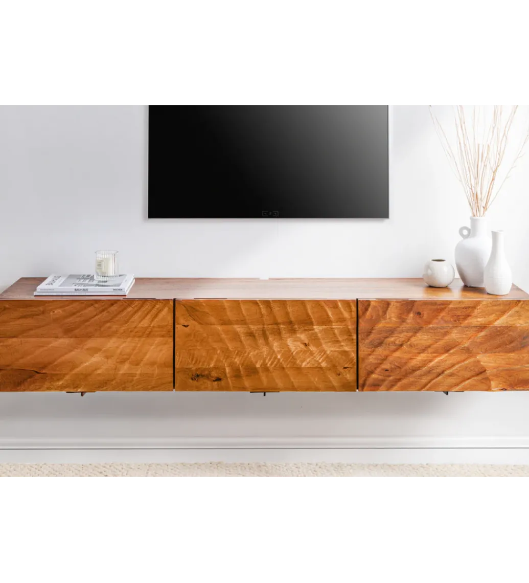 Stolik pod Tv wiszący DAVIDE Scorpion 160 cm drewno mango brąz*Invicta Interior Best