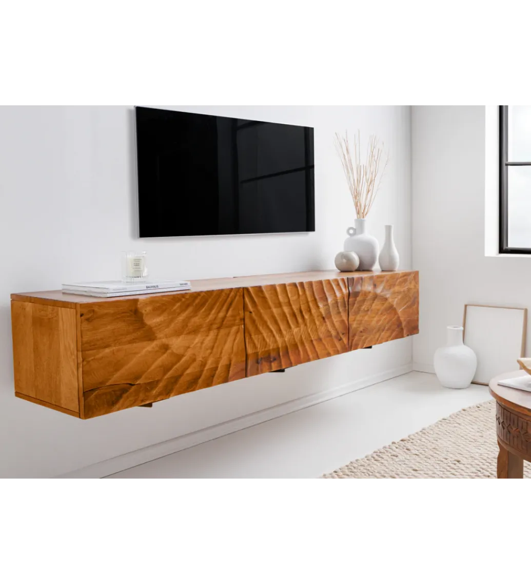 Stolik pod Tv wiszący DAVIDE Scorpion 160 cm drewno mango brąz*Invicta Interior Best