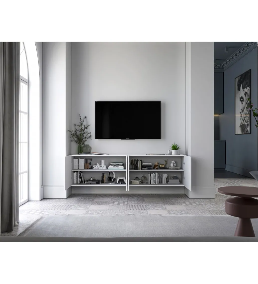Stolik pod TV wiszący ELPIS 150 cm biały*Polski Design ML Sale