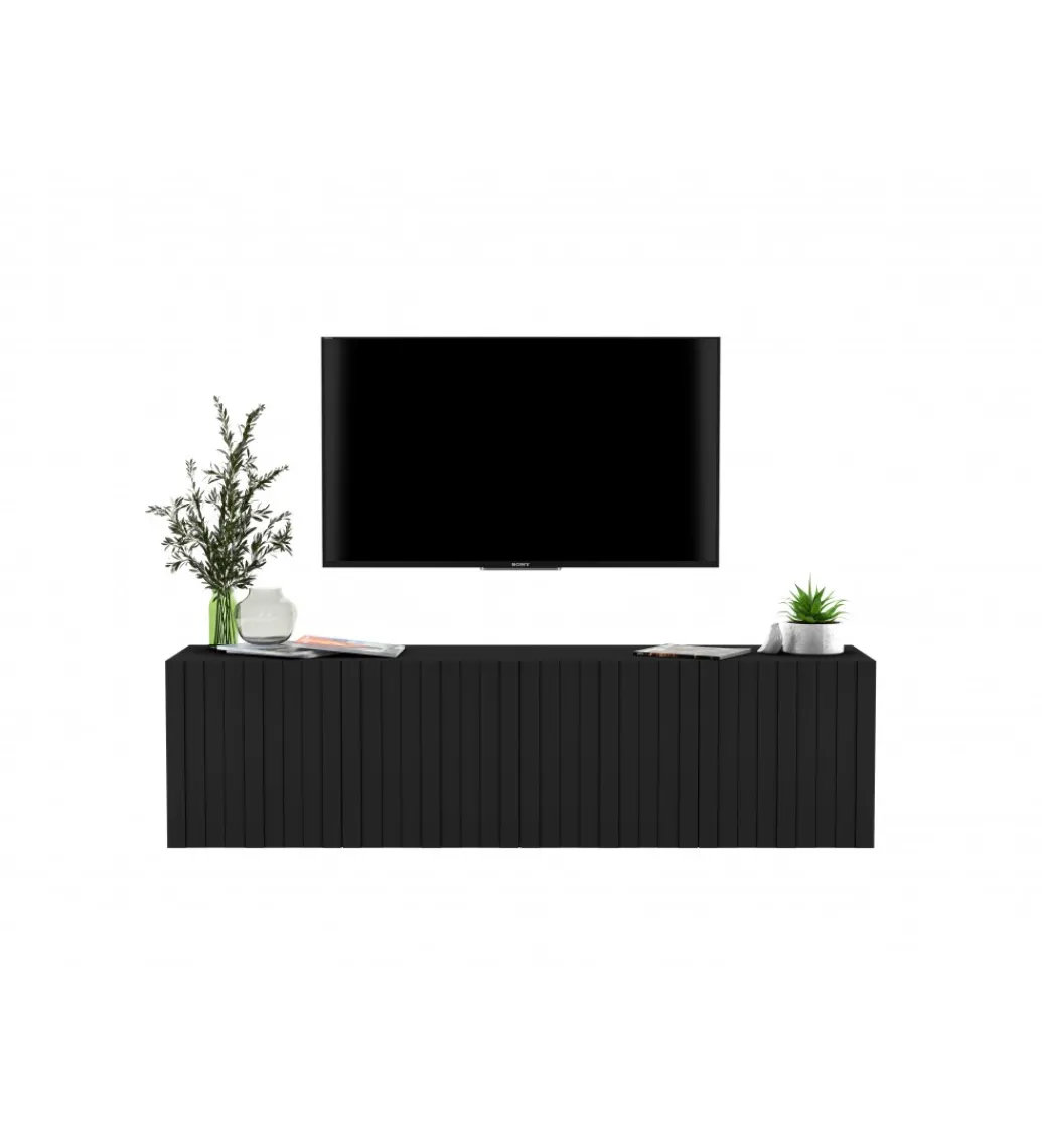 Stolik pod TV wiszący ELPIS 150 cm czarny*Polski Design ML Online