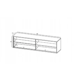 Stolik pod TV wiszący ELPIS 150 cm czarny*Polski Design ML Online