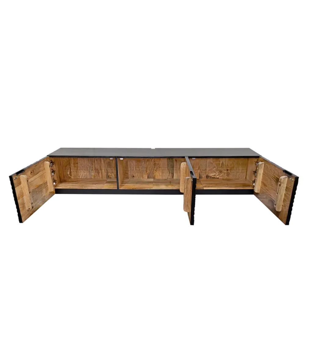 Stolik pod TV wiszący ILLUSION 160 cm 3D drewno mango*Invicta Interior New