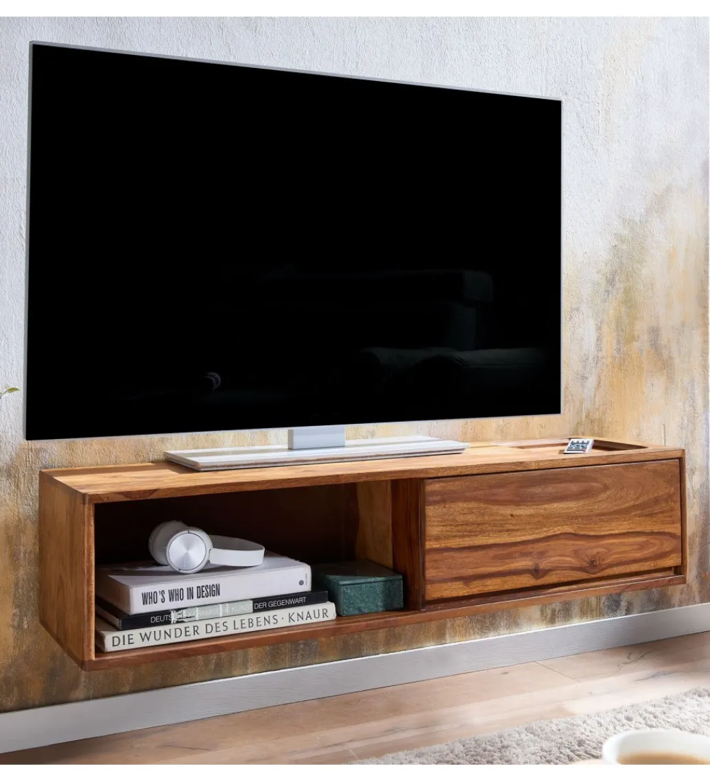 Stolik pod Tv wiszący INDIOS II 108 cm drewno sheesham*WOHNLING, GERMANY Best