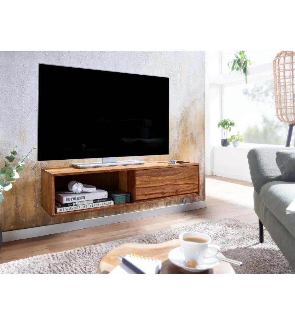 Stolik pod Tv wiszący INDIOS II 108 cm drewno sheesham*WOHNLING, GERMANY Best