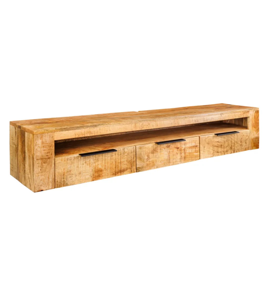 Stolik pod TV wiszący IRON CRAFT 160 cm drewno mango*Invicta Interior Best
